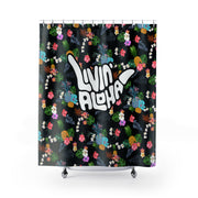 Livin' Aloha Shower Curtains (Black Pineapple)