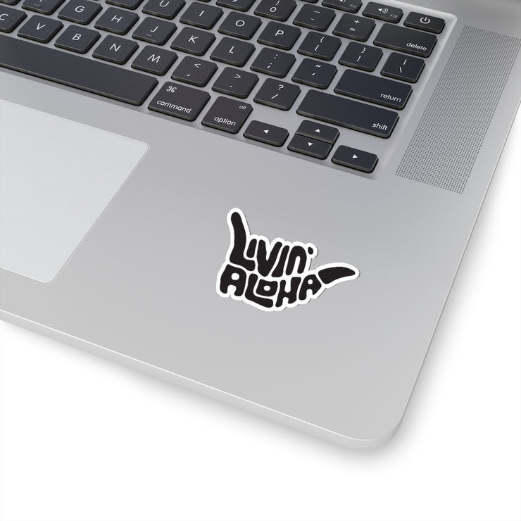 solid black logo Kiss-Cut Stickers - Livin&