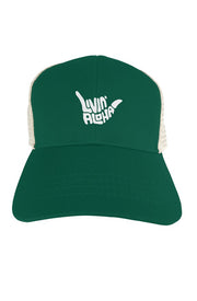 Eco Trucker Organic Recycled Hat Emerald Green Oyster