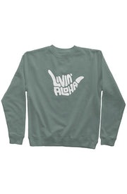Livin' Aloha Pigment Alpine Green Dyed Crew Neck w/ Shaka