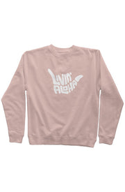Livin' Aloha Pigment Dusty Pink Dyed Crew Neck w/ Shaka