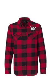 Livin' Aloha Women's Long Sleeve Flannel Red And Black