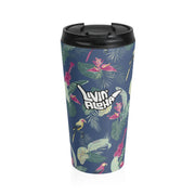 Stainless Steel Travel Mug (Parrot Ukulele)  - Livin' Aloha