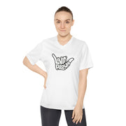 Livin' Aloha Women's Max Performance V-Neck Tshirt (Sports Red)