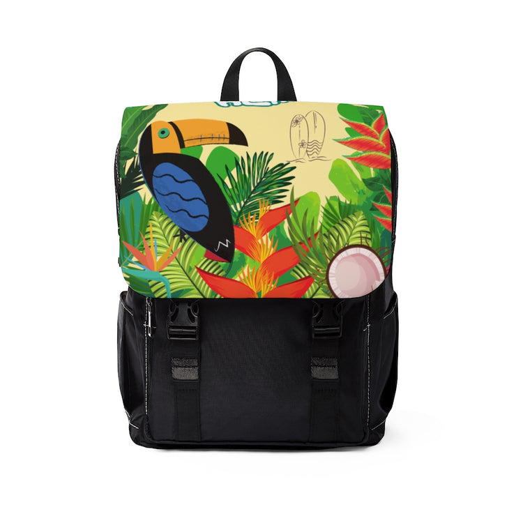 Unisex Casual Shoulder Backpack (Toucan Surf) - Livin&