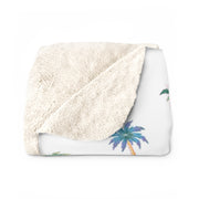 Livin' Aloha Sherpa Fleece Blanket (Deco Palms)