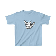 Livin' Aloha Everyday Light Blue Shirt w/ Islands on Back (Kids) - Livin' Aloha