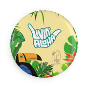 Livin' Aloha Toucan Surf Button Magnet, Round 