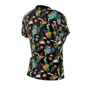 Ladies Pineapple Cut & Sew Tee (Black) - Livin' Aloha