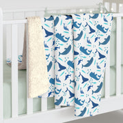 Livin' Aloha Sherpa Fleece Blanket (Whales)