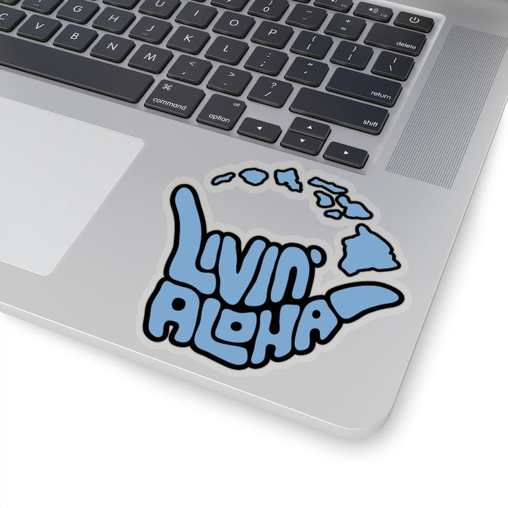 calvary blue, black logo, island logo Kiss-Cut Stickers - Livin&