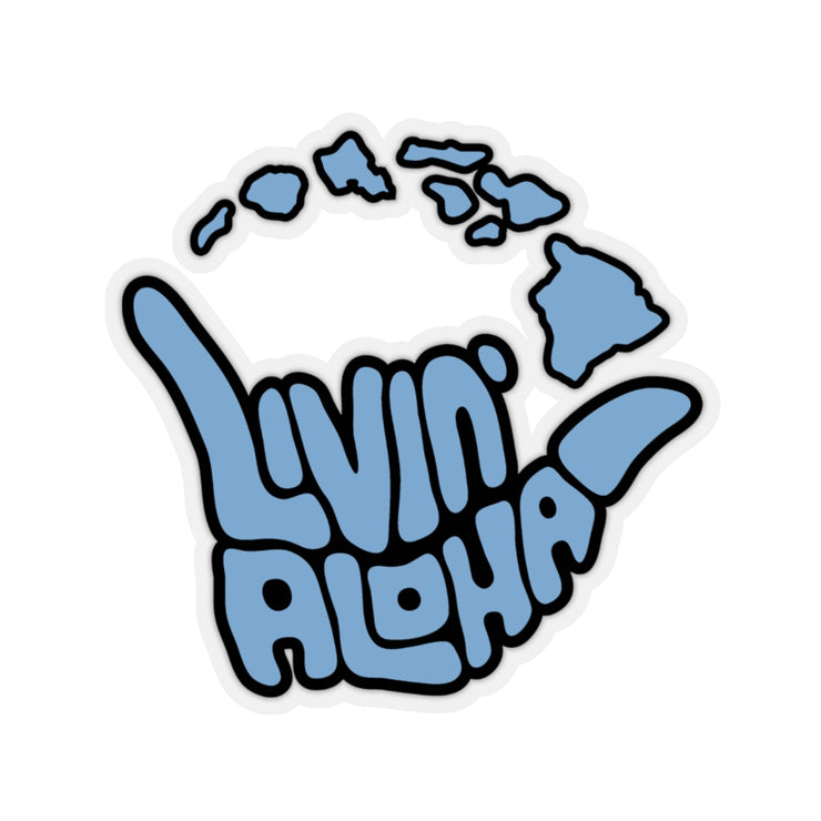 calvary blue, black logo, island logo Kiss-Cut Stickers - Livin&
