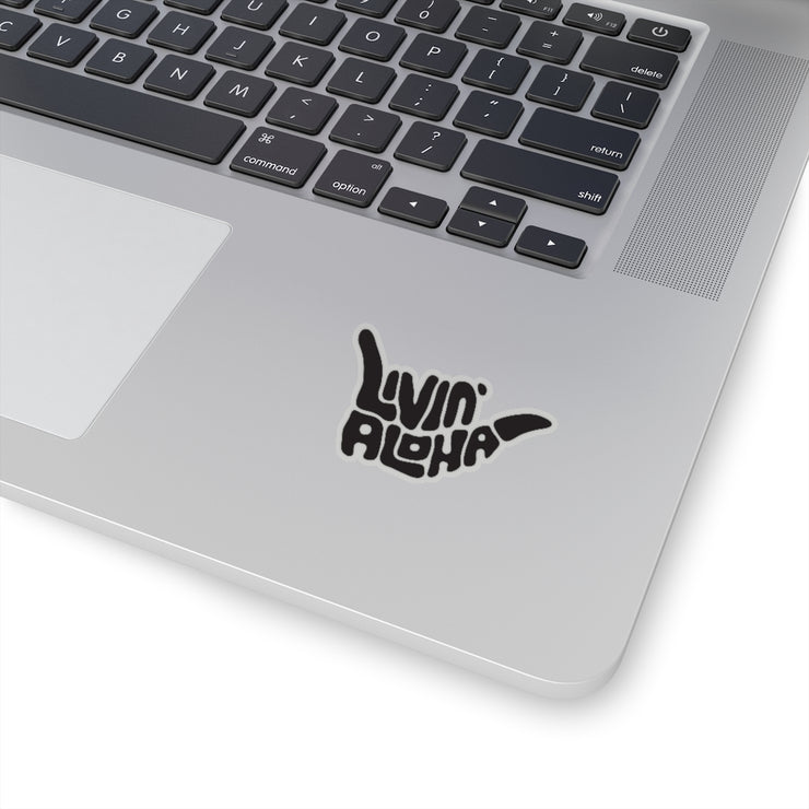 solid black logo Kiss-Cut Stickers - Livin&