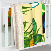 Livin' Aloha Sherpa Fleece Blanket (Toucan Surf) - Livin' Aloha