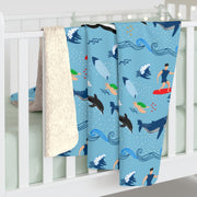 Livin' Aloha Sherpa Fleece Blanket (Surf's Up)
