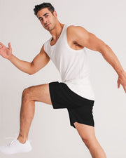 Black Joggers with white logo Men's Running Shorts - Livin' Aloha