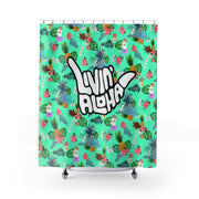 Livin' Aloha Shower Curtains (Teal Pineapple)