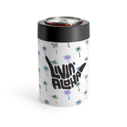 White Floral Can Holder - Livin' Aloha