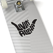 Livin' Aloha Kiss-Cut Black Stickers