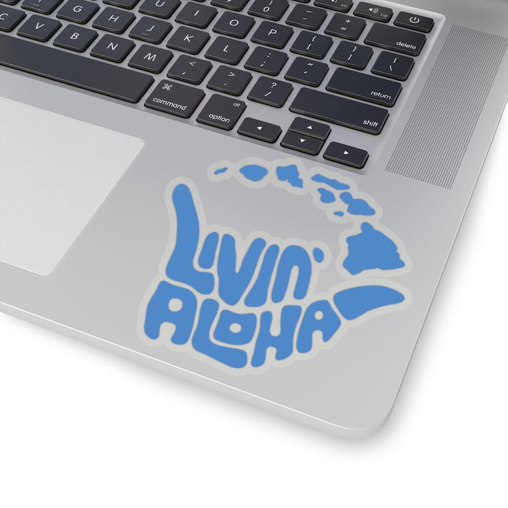 Islands Sticker (Tahoe Blue, Transparent Border) - Livin&