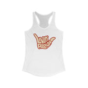 Livin' Aloha Women's Classic Racerback Solid White Tank - Livin' Aloha