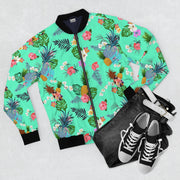 Livin' Aloha Men's Bomber Jacket (Teal Pineapple)