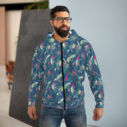 Livin' Aloha Parrot Ukulele Zip Fleece Hoodie