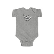 Livin' Aloha Baby Bodysuit w/ Shaka Short Sleeves (Heather)