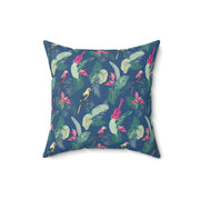 Livin' Aloha Square Pillow (Parrot Ukulele)