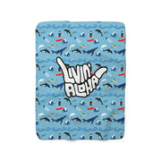 Livin' Aloha Sherpa Fleece Blanket (Surf's Up)