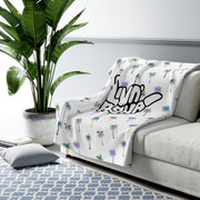 Livin' Aloha Sherpa Fleece Blanket (Deco Palms)