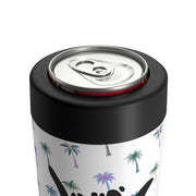 White Floral Can Holder - Livin' Aloha