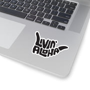 Livin' Aloha Kiss-Cut Black Stickers