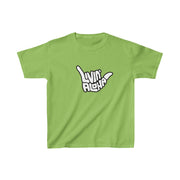 Livin' Aloha Everyday Lime Shirt w/ Islands on Back (Kids) - Livin' Aloha