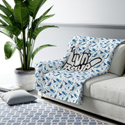 Livin' Aloha Sherpa Fleece Blanket (Whales)