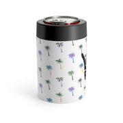 White Floral Can Holder - Livin' Aloha