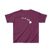 Livin' Aloha Everyday Maroon Shirt w/ Islands on Back (Kids) - Livin' Aloha
