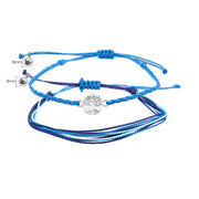 Livin' Aloha Hawaii Conservation Surf Bracelet Stack -- Ocean Blue w/ Tree Charm