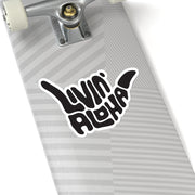 Livin' Aloha Kiss-Cut Black Stickers