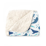 Livin' Aloha Sherpa Fleece Blanket (Whales)