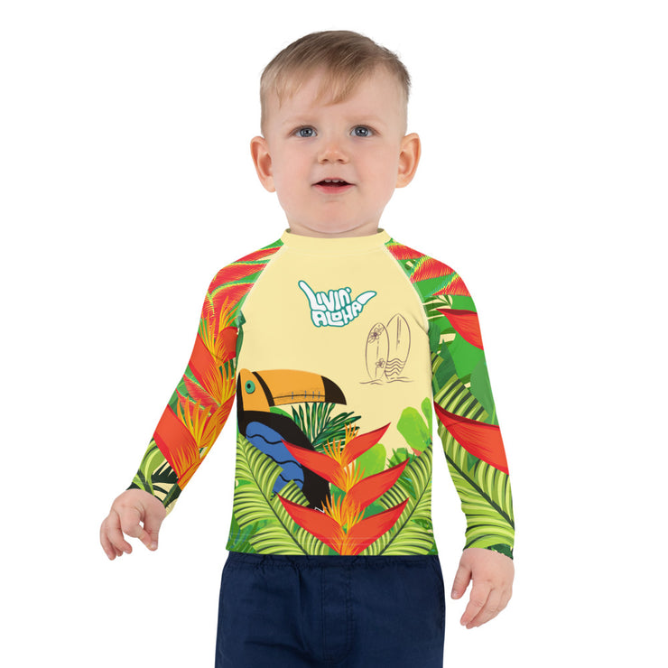Kids Rash Guard - Yellow Printed