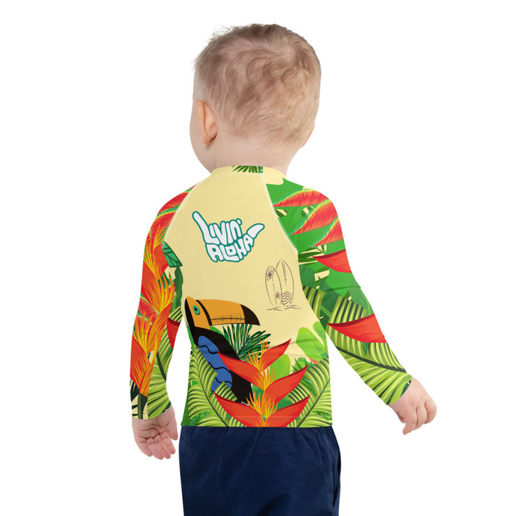Kids Rash Guard - Yellow Printed
