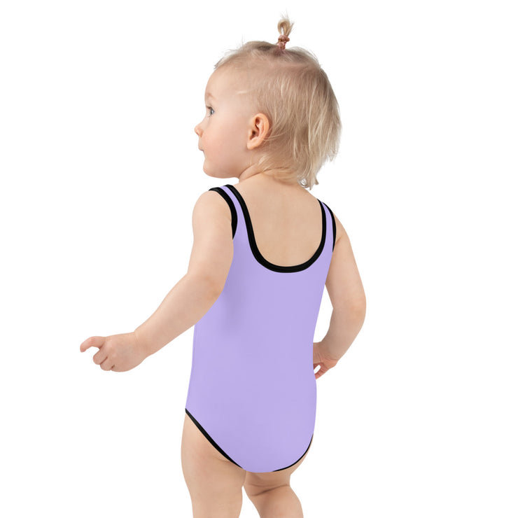 All Over Print Kids Cold Purple Swimsuit - Livin&