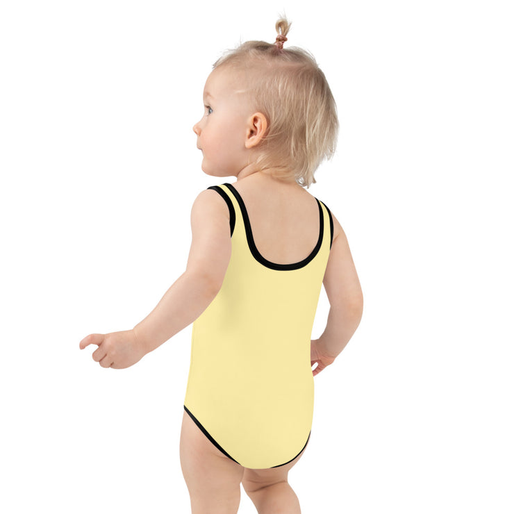All Over Print Kids Yellow Swimsuit - Livin&