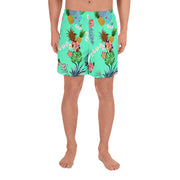 Livin' Aloha Athletic Shorts (Teal Pineapple)