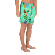 Livin' Aloha Athletic Shorts (Teal Pineapple)