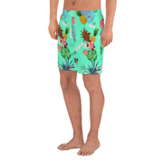 Livin' Aloha Athletic Shorts (Teal Pineapple)