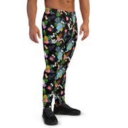 Men's Athletic Black Floral Joggers