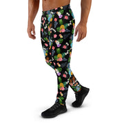 Men's Athletic Black Floral Joggers