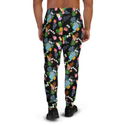 Men's Athletic Black Floral Joggers